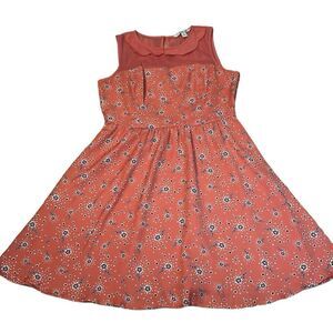 LC Lauren Conrad Dress, Coral, Summer, calico, 10